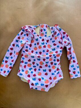Pink Chicken Swimsuit 12-18 months Mixed Fruit